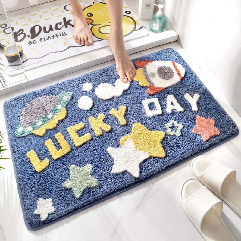 Cartoon Bathroom Powder Room Absorbent Floor Mat Entry Door Entry Door Quick Drying Bedroom Carpet Non-slip Thick Imitation Cashmere