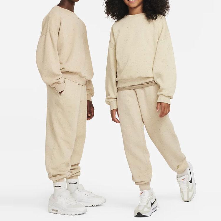 Nike Флисовые штаны Icon с прямым кроем и манжетами, однотонные, для детей, цвет хаки, DQ8882-250