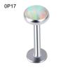 Faux Opal Labret Lip Ring EBody Piercing Ear Stud Earring