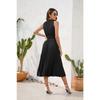 Tie High Waist Pressure Pleated Sleeveless Summer Casual Vacation Travel Dresses
