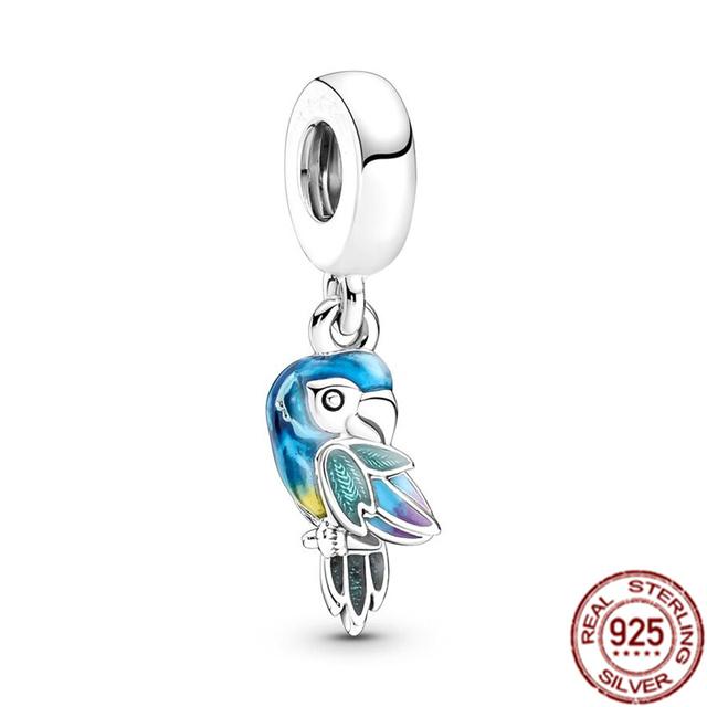 Подвеска-клипса, подвеска из стерлингового серебра 925 пробы, подходит для браслета, женский ювелирный подарок, красочный единорог, радуга