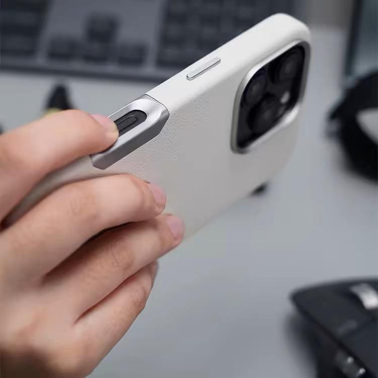 Премиальный кожаный металлический чехол-защита для камеры для iPhone 16 Pro Max 16 Plus, деловой, с магнитной зарядкой, ударопрочный чехол