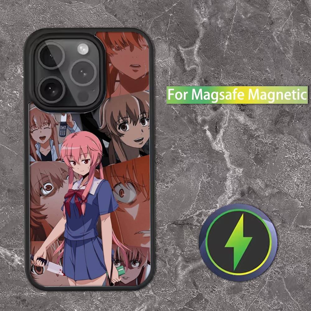 Чехол для телефона Mirai Nikki (Дневник будущего) для iPhone 17,16,15,14,13,12,11,Pro,Max,Plus,Mini,SE Магнитная беспроводная зарядка Magsafe