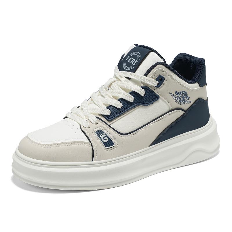 Мужская обувь Осенний тренд Студенческая повседневная обувь на доске Спортивная обувь на платформе для увеличения роста Белая обувь Tide