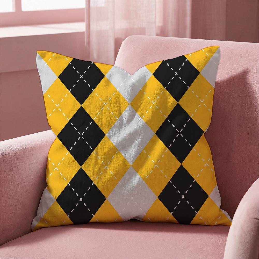Argyle Texture Cushion Cover MultiScene Pillow Cover for Home Car Reversible Soft Durable for Daily Use