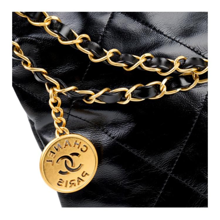CHANEL 22Bag Small Handbag Shoulder Bag Shiny Calfskin Black AS3260-B08037-94305