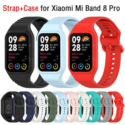 Силиконовый чехол + ремешок для Xiaomi Mi Band 8 Pro, сменный спортивный браслет для умных часов Mi Band 8Pro