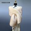 Womens Warm Faux Fur Shawl Wrap Winter Stage Performance Plus Size Wide Collar Cape Scarf