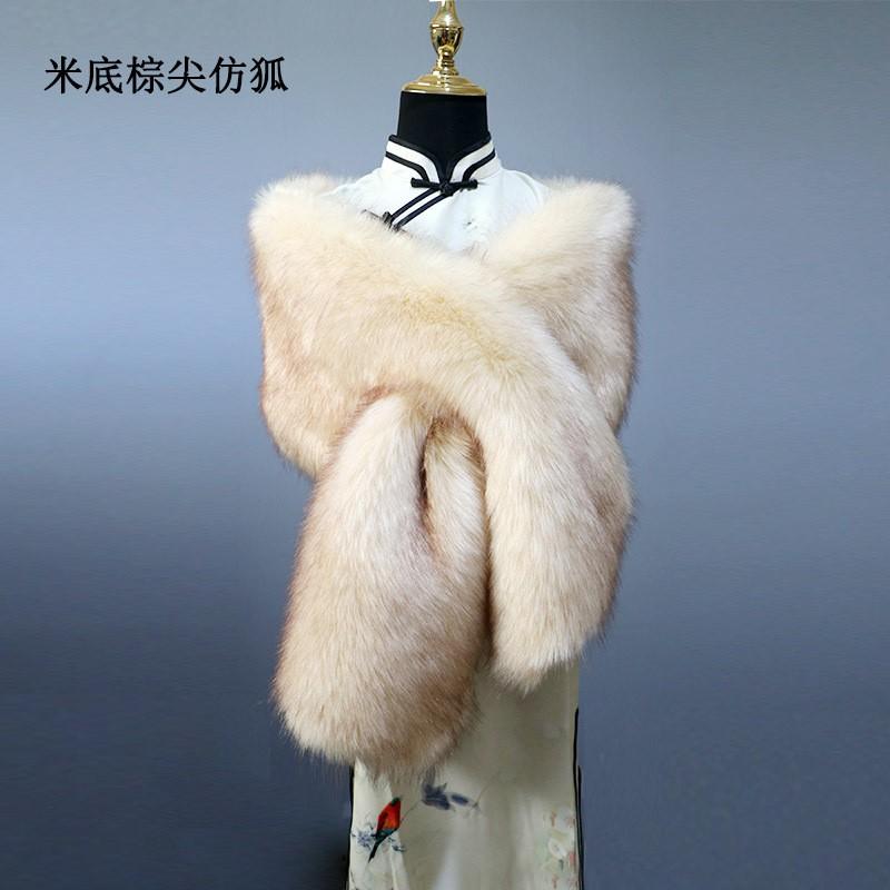 Womens Warm Faux Fur Shawl Wrap Winter Stage Performance Plus Size Wide Collar Cape Scarf
