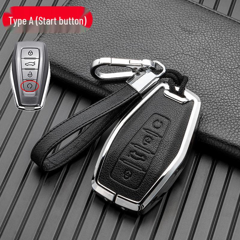 Alloy Leather Key Cover for Geely Models: Dihao, Binyue, Binrui, Bo Yue, Xingyue L, Xingrui
