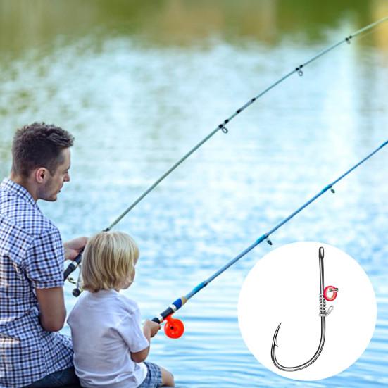 12/30Pcs Live Shrimp Fixing Hook Heavy Duty Metal Barbed Fishhook Bass Carp Catfish Fishing Hook Freshwater Saltwater Fishing Accessories