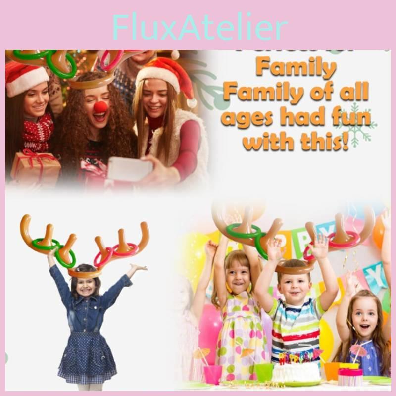 Inflatable Reindeer Horn Headband Throwing Hoop Suitable For Parties Christmas