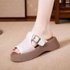 Fashion 2025 New Women'S Upper Sandals Open Toe Roman Thick Sole Flat Sandals Hollow Breathable Comfort Slippers
