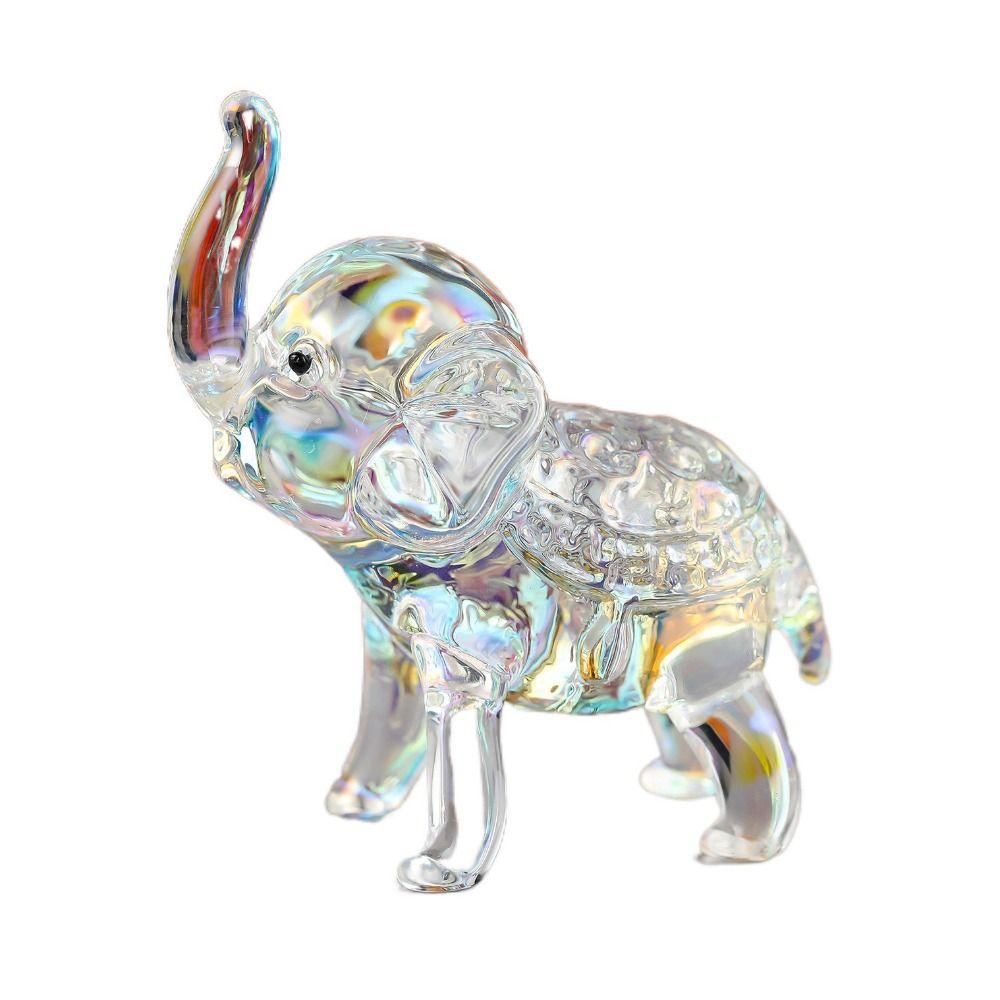 Modern Crystal Elephant Statue Cute Desktop Crystal Ornaments Baby Elephant Ornaments Home