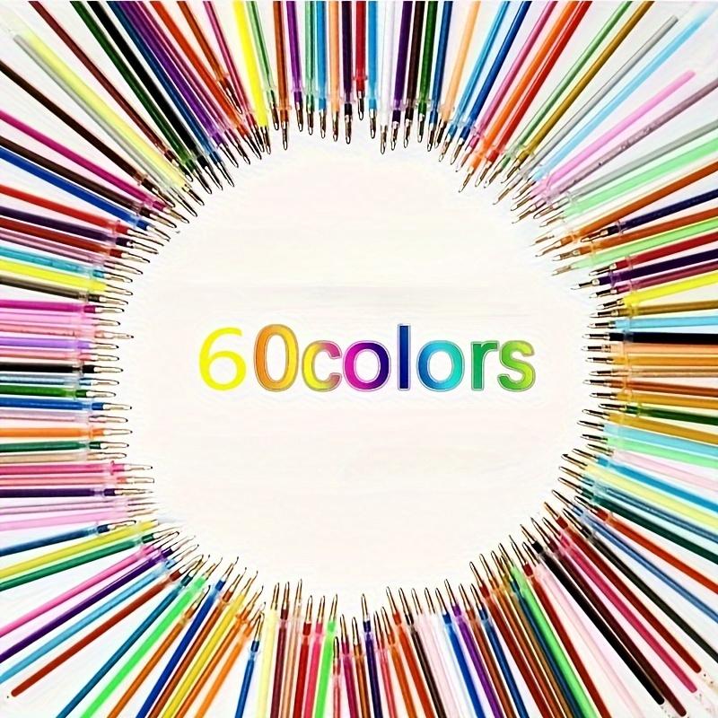 60 цветов/набор, гелевая ручка для флэш-граффити, цветная сменная ручка, полная блестящая сменная ручка, сменные ручки для рисования, цветные ручки для рисования, стержень