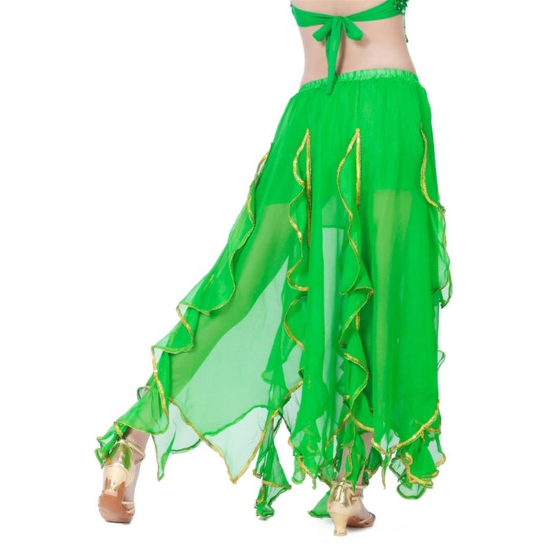 Костюм для восточных танцев для женщин Юбка для belly dance Шифоновая макси-юбка с оборками Наряд для танцовщицы живота Костюмы на Хэллоуин