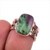 Ruby In Zoisite Handmade Lab-Created 925 Sterling Silver Two Tone Ring S.6 j1O51
