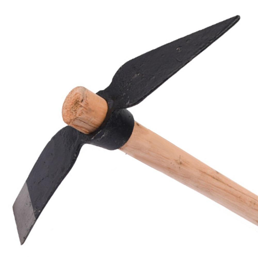 Wood Handle Pick Axe Double Sided Garden Pick Mattock Durable Pick Mattock Hoe Outdoors Climbing