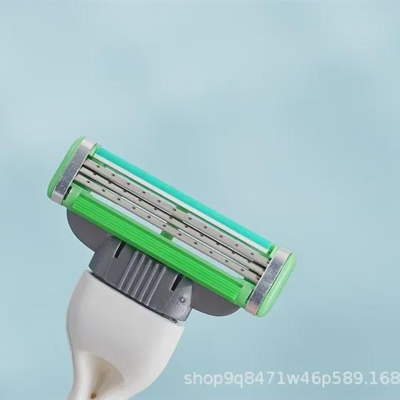 [Зеленый] Трехслойная ручная бритвенная головка для бритвы Geely Fengsu