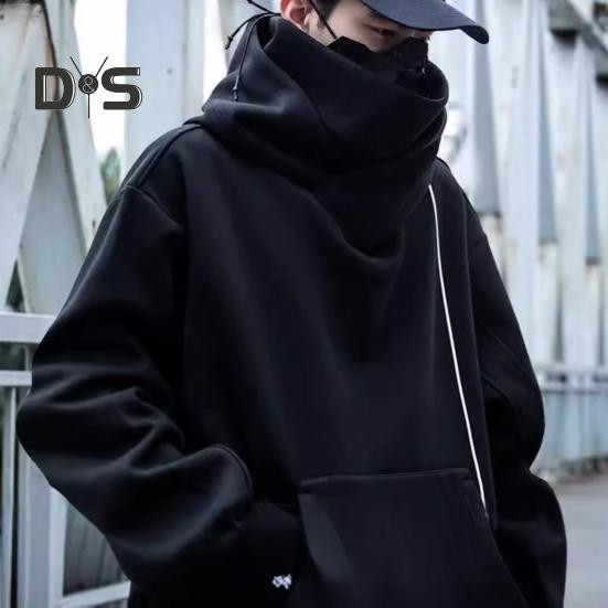 Зимняя толстовка унисекс с капюшоном и защитой шеи, высокий воротник и капюшон в стиле хип-хоп, большой передний карман, утепленная верхняя одежда для отдыха