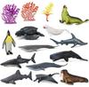 Диорама Животные Морская Жизнь Океан Кит Акула Черепаха Пингвин Трава Коралл Камень Модели Фигурки (Морская жизнь (12 шт.))