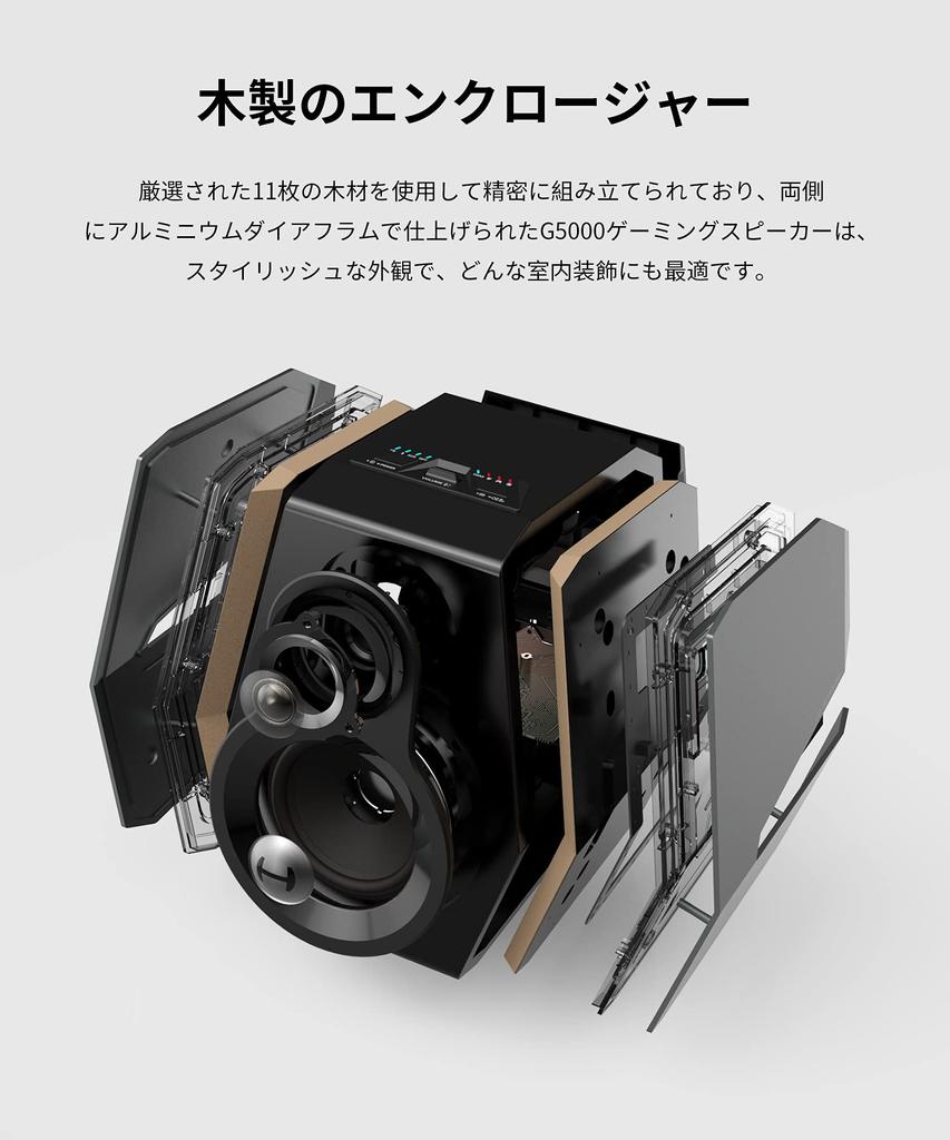 Edifier G5000 Speaker SUMMER Gaming Speaker APTX HD Compatible Heavy Bass USB AUX Connection Wooden Wired Optical Input LED Ride of "VGP2023 Award"