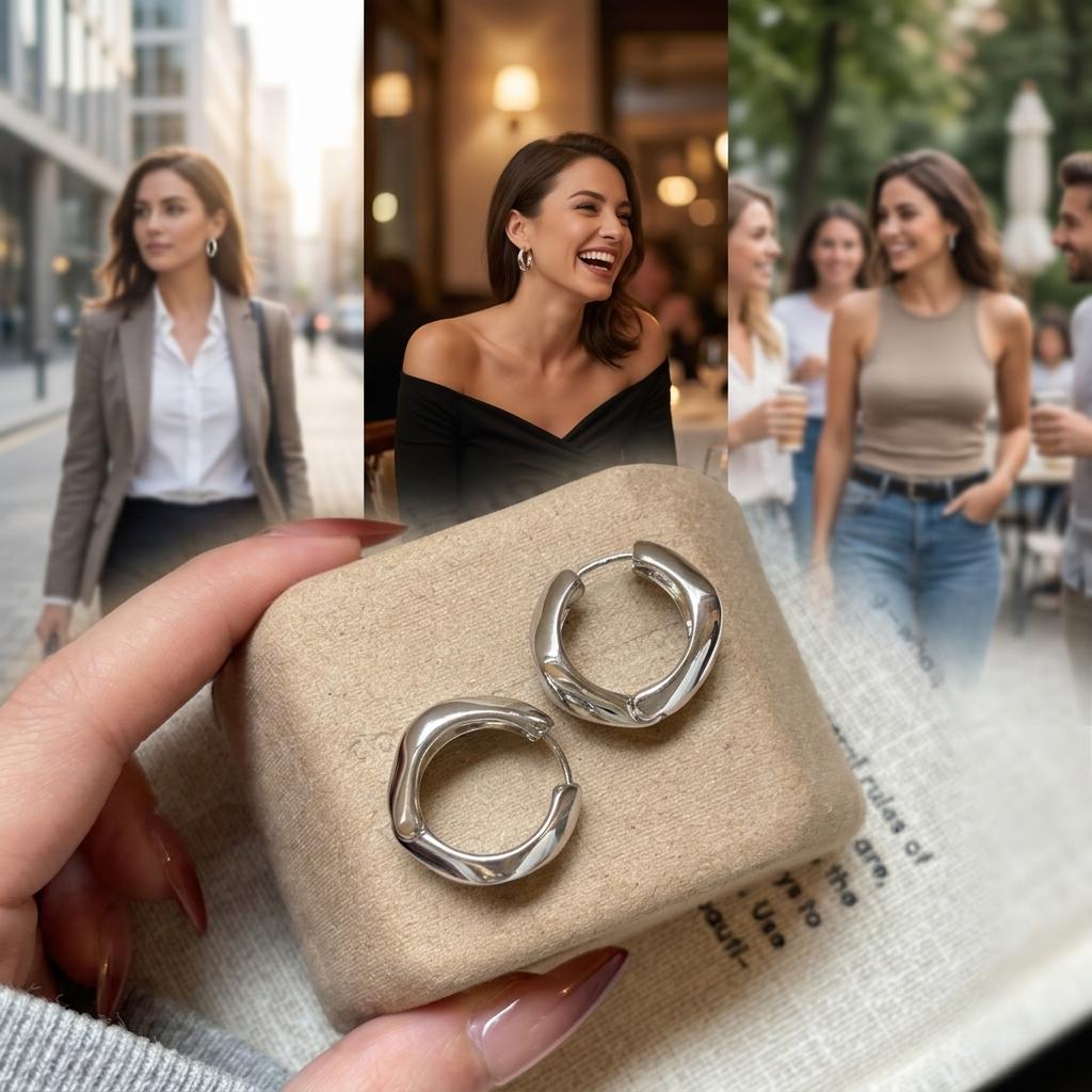 Women Geometric Rhombus Earrings Simple Alloy Ear Cuffs for Casual and Formal Occasions