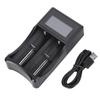 SEIVI PC Black Portable Travel LCD Smart Display USB Double Slot Charging Battery Charger for Ni MH