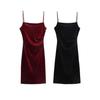 2024 Women's Velvet Pleated Slit Dress - European and American Style Fashion
