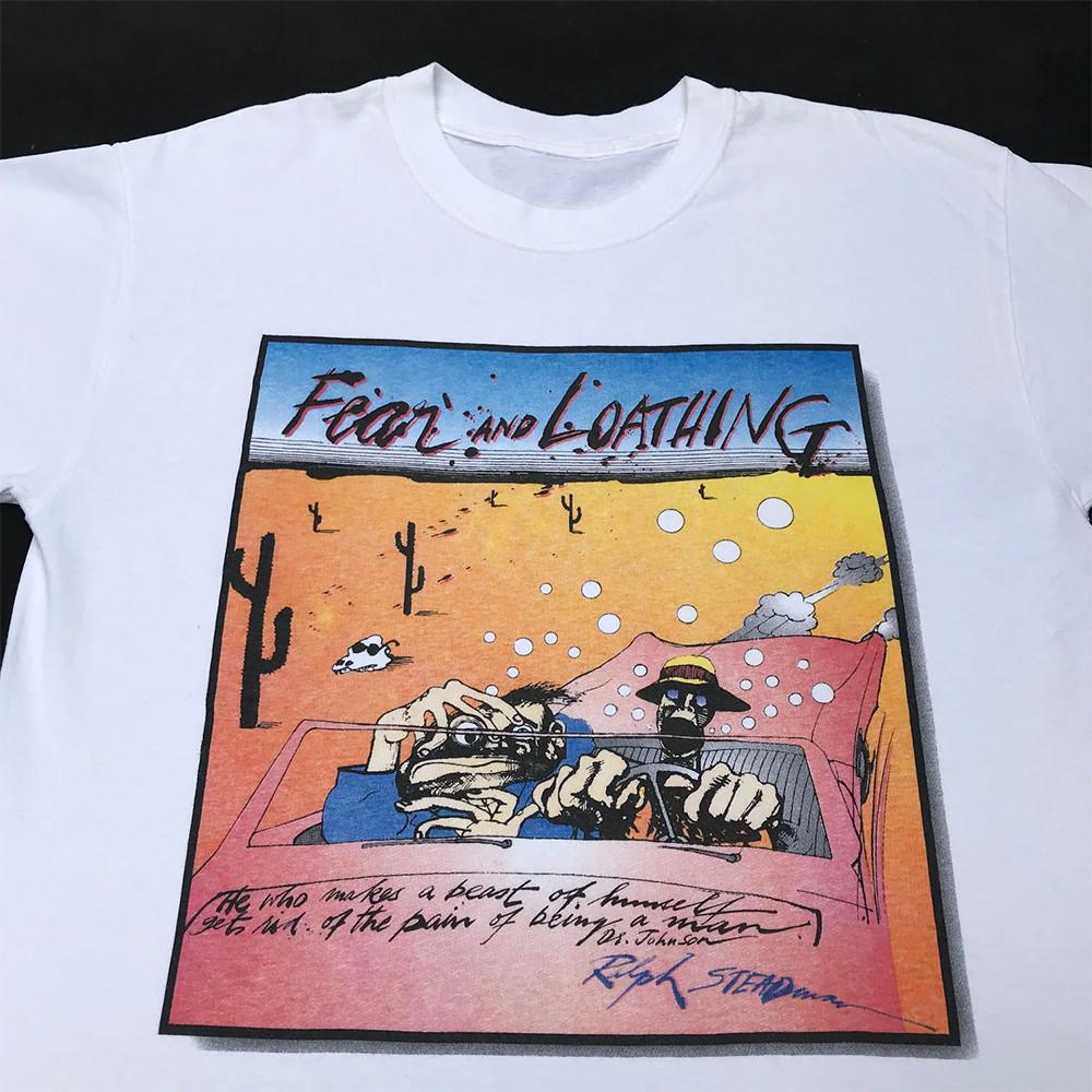 RALPH STEADMAN FEAR LOATHING 90-х Футболка белая Все размеры Унисекс Футболка