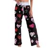 Женские модные повседневные удобные пижамные брюки с принтом и широкими штанинами на шнурке
