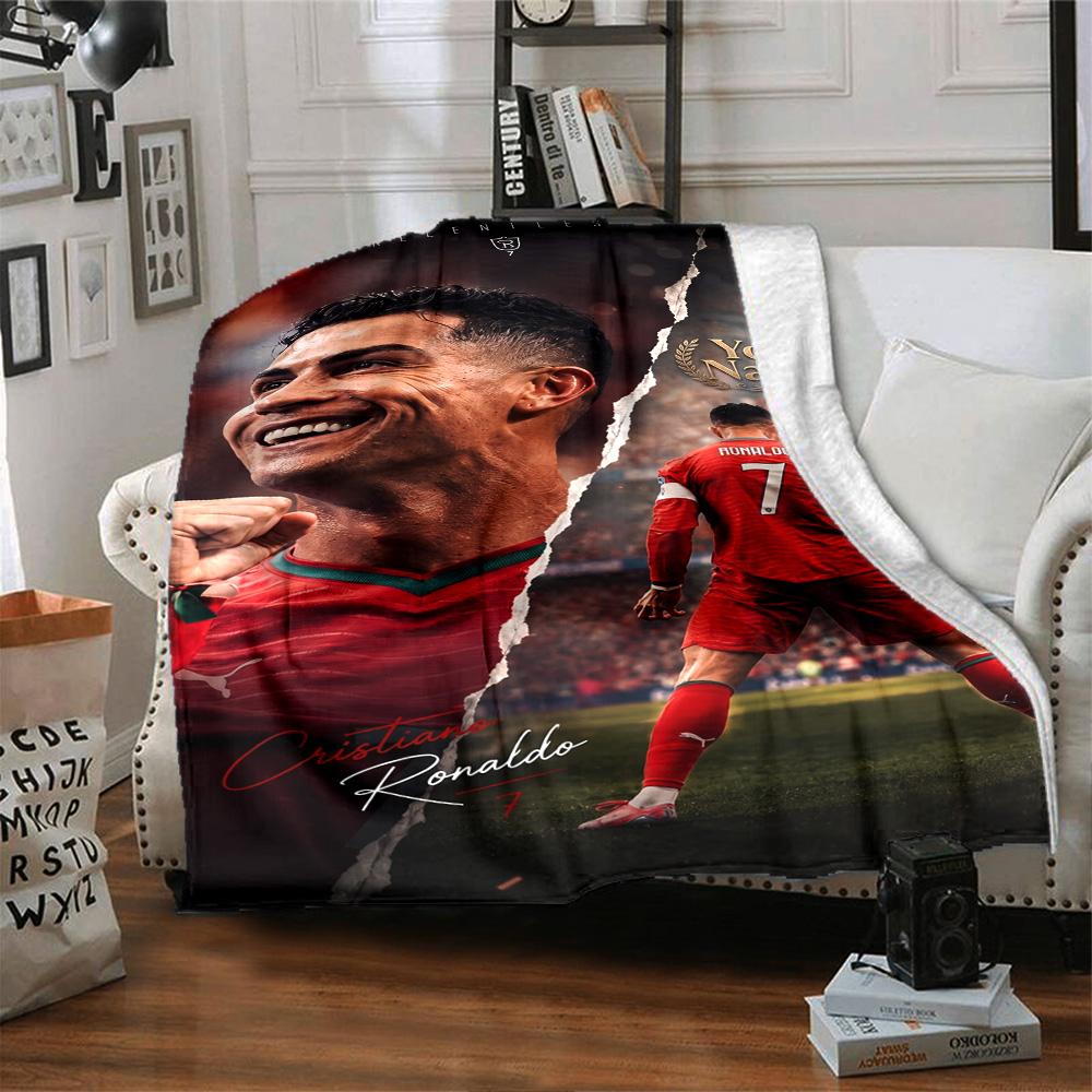 Cristiano Ronaldo (6) Personalized Name Blanket Multi-purpose Personalized Blanket Soft Warm Cozy for Chair Livingroom Couch Picnics