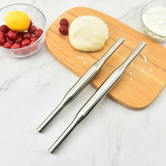 Скалка из нержавеющей стали с антипригарным покрытием, валик для теста, пиццы, лапши, пельменей, инструмент для изготовления печенья, кухонные аксессуары