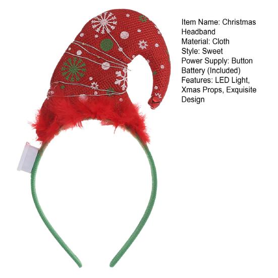 Светодиодные рождественские повязки на голову, шапки эльфа, обруч для волос в виде оленя со светодиодной подсветкой