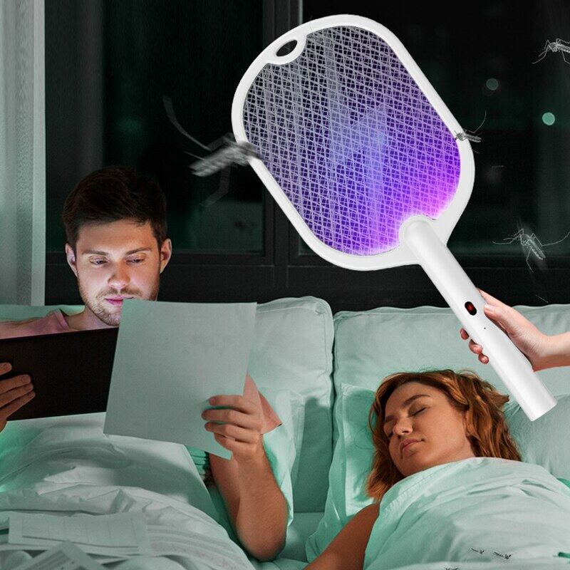 3 In 1 Electric Mosquito Swatter Mosquito Killer Lamp Killer Insect Killer 3000V Type-C Rechargeable Mosquito Killer Fly Killer