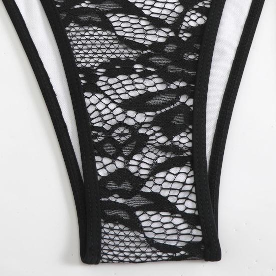 2Pcs/Set Women Bikini Set Halter Swimsuit with Bow Lace-ups Low-rise Swimming Trunks Set