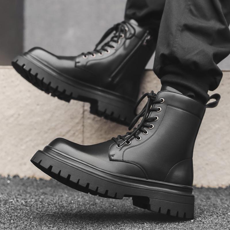 Ботинки Martin мужские 2024 новые короткие ботинки с толстой подошвой, мужские кожаные ботинки с большим носком в британском стиле 2848-J