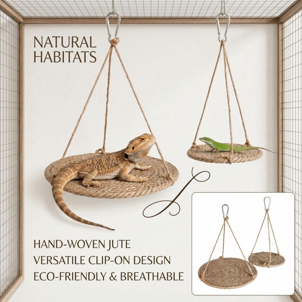 Hanging Design Lizard Bed Natural Woven Bearded Dragon Lounger Durable Terrarium Decor Terrarium