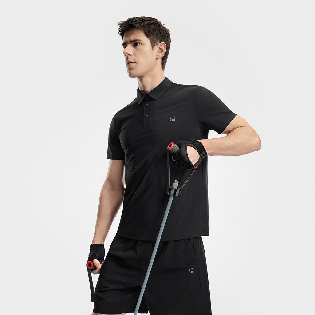 Fila Серия Фитнес Классическая Простая Спортивная Тренировочная Повседневная Универсальная Футболка-поло с коротким рукавом Мужские топы A51M621110FBK