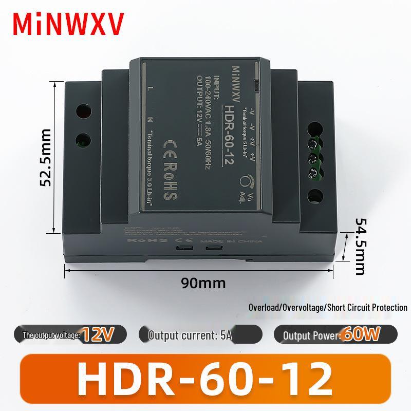Промышленный DC-трансформатор HDR 12В/24В 15-100Вт Высокомощный импульсный источник питания