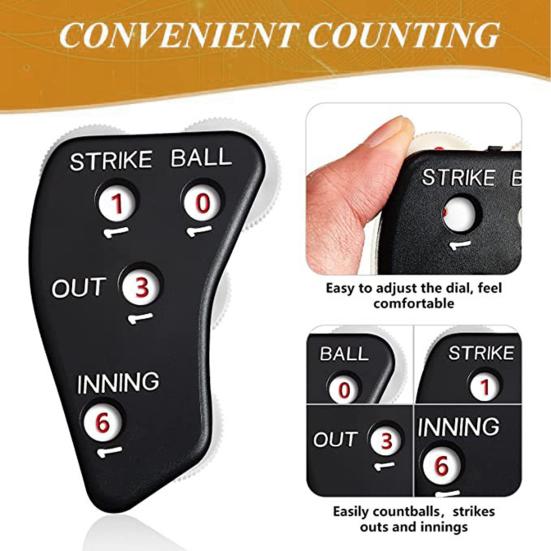 Бейсбольный кликер для судьи Компактный размер Эргономичная форма Нескользящая конструкция с 4 колесиками Удобный захват Бейсбольный счетчик-кликер с судьей