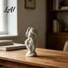Минималистичная абстрактная скульптура-портрет 3D-печатная статуэтка женщины Безликая смоляная статуэтка Настольное искусство для домашнего декора Кремовый стиль