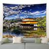 Chinese Style Landscape Tapestry Park Garden Green Plant Wall Hanging Home Living Room Bedroom Decor Aesthetic Cute Blanket Mat