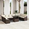 VidaXL 11-Piece Garden Sofa Set with Cushions Brown Poly Rattan 3357811
