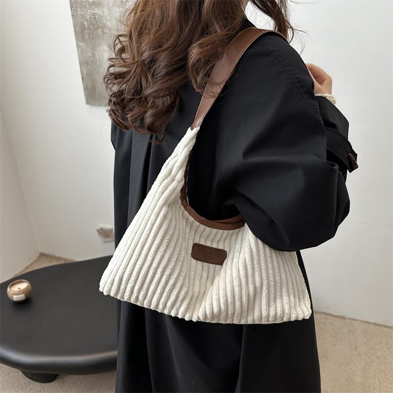 Модная большая вельветовая сумка через плечо для женщин, трендовая повседневная сумка-тоут