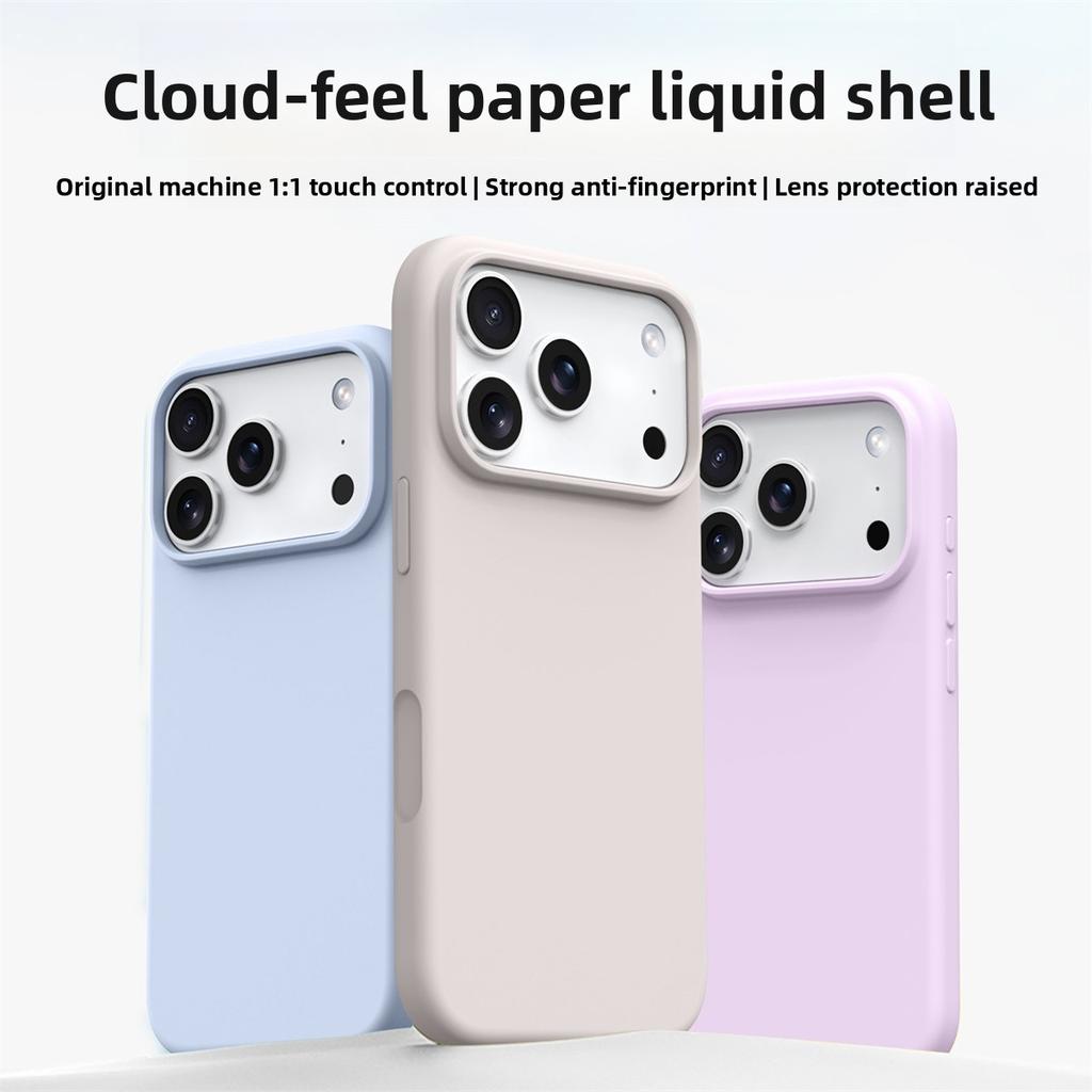For IPhone 17 Pro Max Liquid Silicone Phone Case Soft Bumper Protection Cover for IPhone Air 16E 16 15 14 13 Pro Max Funda Cases