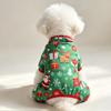 Thin Christmas Dog Clothing Santa Claus Printed Soft Pet Four Legged Clothes Comfortable Pet Festive Costume Home Wear