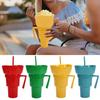 Snack And Drink Cup Reusable Popcorn Holder with Straw Leak-proof 900ml Stadium Tumbler for Movies Travel