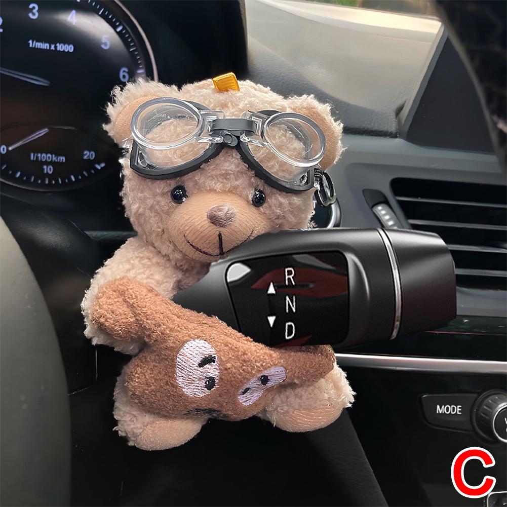 Автомобильная передача Милое украшение в виде медведя Указатель поворота Лобовое стекло Зеркало заднего вида Креативные плюшевые аксессуары Кукла-украшение Автомобильное зеркало Кукла Тележка
