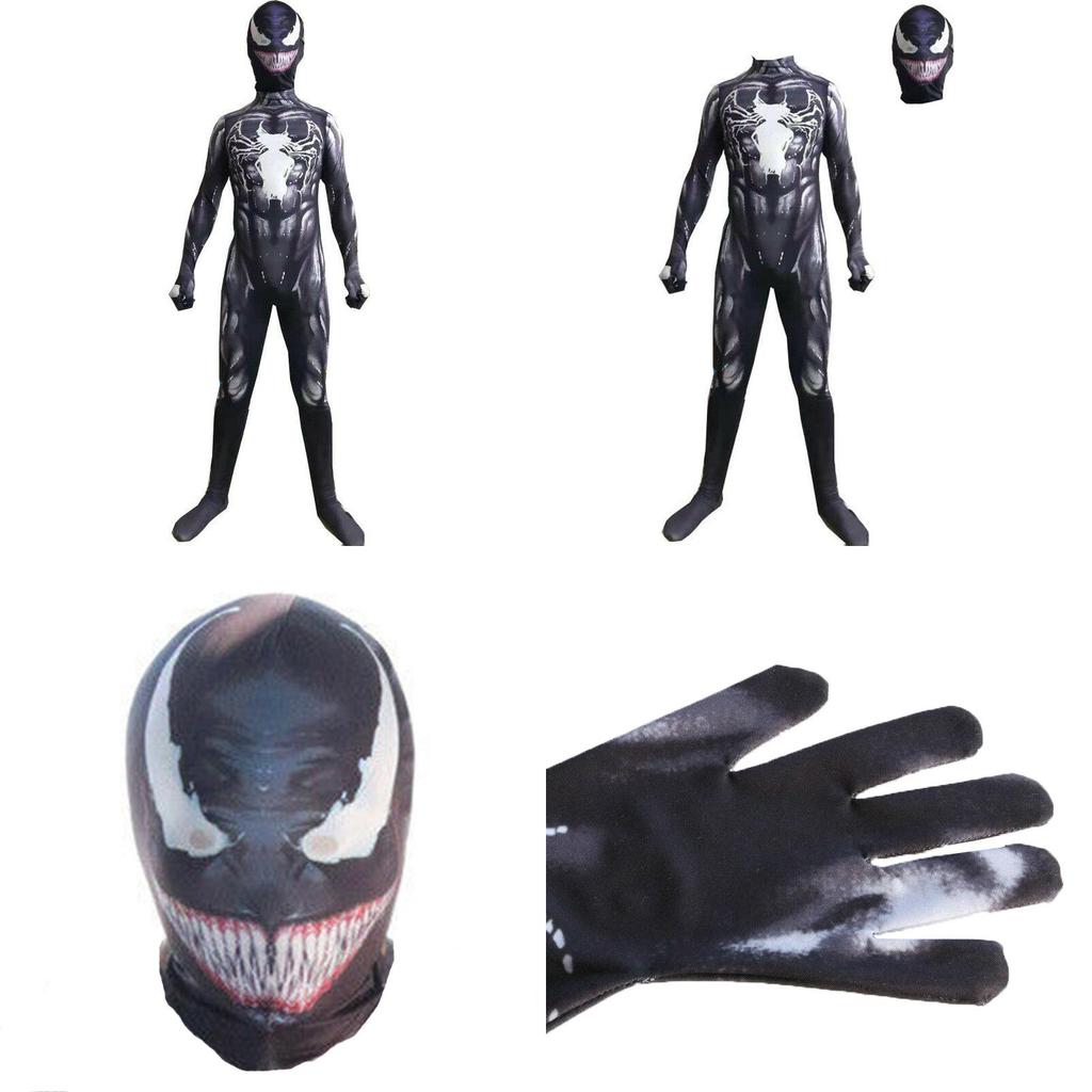 Venom Spider-man Cosplay Costume Jumpsuit With Exquisite Design And Breathable Fabric For Kids And Adults